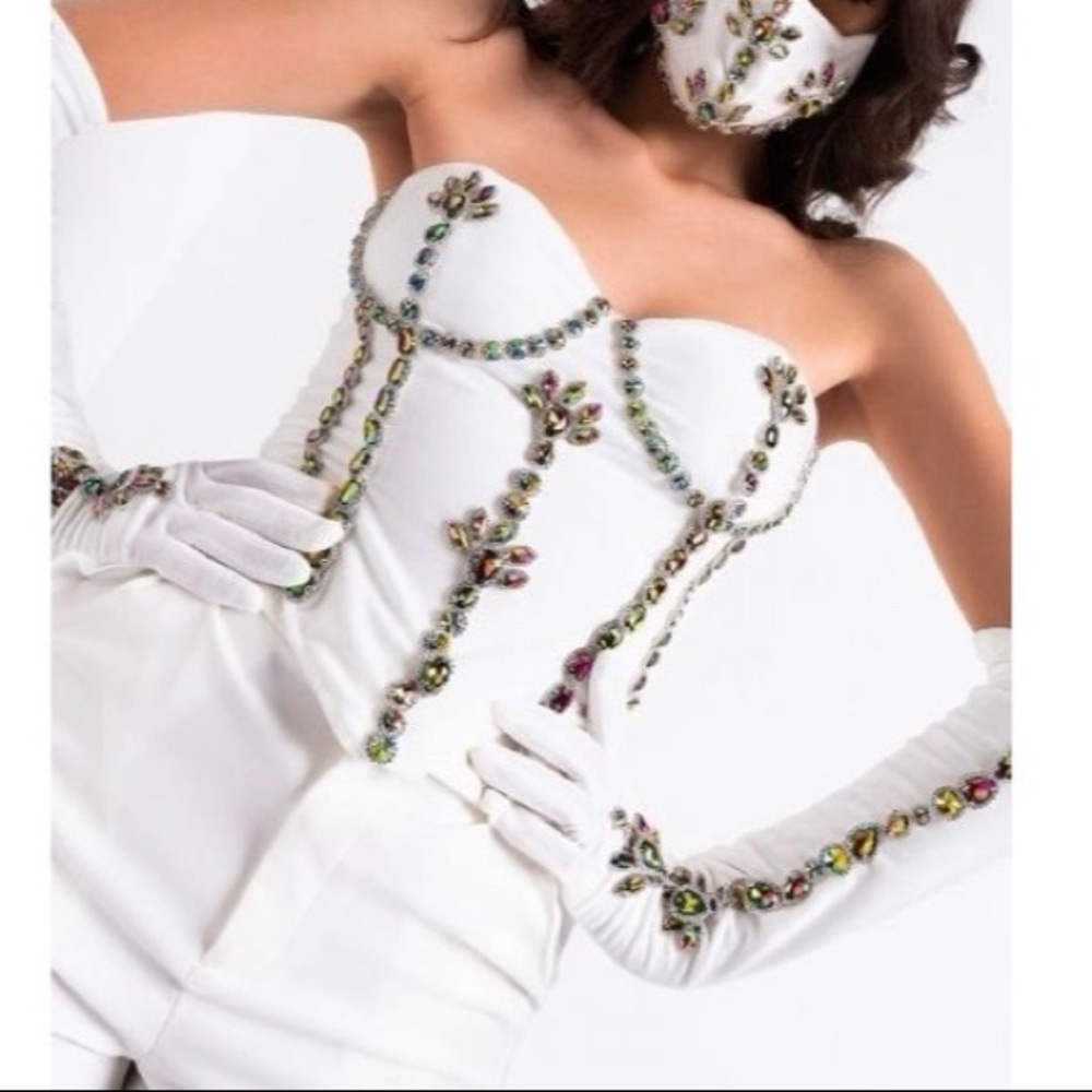 KEEP IT 100% VELVET CORSET WITH RHINESTONES